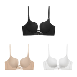 Ensemble de lingerie sexy pour femme, soutien-gorge minimisant lissant le dos, soutien-gorge à armatures en U lisse noir de haute qualité - Product Image 4