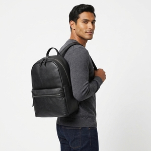 Mochila Escolar de Cuero Genuino Unisex para Hombre, Mochila de Cuero de Lujo Premium con Cierre de Cremallera para <span class=keywords><strong>Viajes</strong></span> de Negocios - Product Image 2