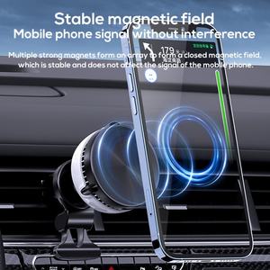 Car Wireless Charger MEMO GW03 Magnetic Wireless Car Charger 15W for iPhone with Phone <b>Cooler</b> for Cooling Phone - Product Image 3