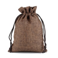 Pochette à cordon de jute marron personnalisée en gros sac à main de conception intéressante sac cadeau à cordon de jute réutilisable promotionnel