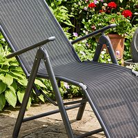 Chaise longue de patio/balcon moderne en acier inoxydable de haute qualité, durable, pliable, portable et confortable, Telsin Recliner