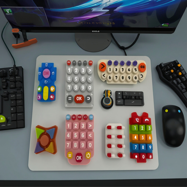 OEM/ODM Customized Silicone Keyboard Colorful EPDM/NBR/NR Rubber Conductive Buttons High Temperature Resistance REACH Certified