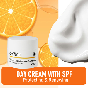 Vitamine C Niacinamide Crème de <span class=keywords><strong>jour</strong></span> <span class=keywords><strong>SPF</strong></span> Marque privée Produits naturels de soin de la peau Protect Blanchissant Éclaircissant Anti-âge Crème pour le visage - Product Image 2