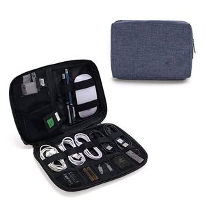 BSCI Factory Small Travel Electronics charging <b>Cable</b> Organizer <b>Bag</b> storage for Hard Drives <b>Cable</b> Charger Blue - Product Image 1