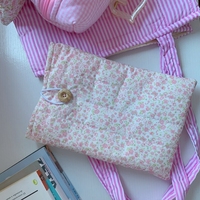 Bolsa de almacenamiento de libros de algodón acolchado hecho a mano suave para niñas hermoso diseño Floral estuche de propósito especial