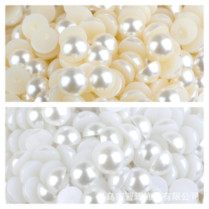 Perles plates en ABS effet nacré pour nail art DIY, matériel de beauté pour téléphone portable, demi-cercle 10mm, <span class=keywords><strong>2000</strong></span> - Product Image 5