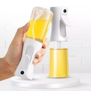 Botella de vidrio con pulverizador de aceite de oliva de plástico de 200 ml, pulverizador de aceite de oliva blanco para ensaladas, barbacoa, cocina y repostería. - Product Image 3