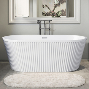 エレガントな楕円形のアクリル自立型バスタブオーバーフロー | ファクトリーダイレクト、ワールプール & ドレイナーシステム - Product Image 3