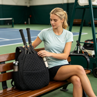 Sac de raquette personnalisé à prix d'usine, sac de sport vintage avec logo personnalisé, sac de rangement de luxe, livraison rapide, sac de tennis imprimé