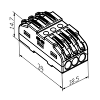 Connecteur de raccordement rapide multifonctionnel 3 entrées/3 sorties BNC, 230V 32A, contact en cuivre, 4KH, 3 broches, PC/Nylon, indice de protection IP67, durable