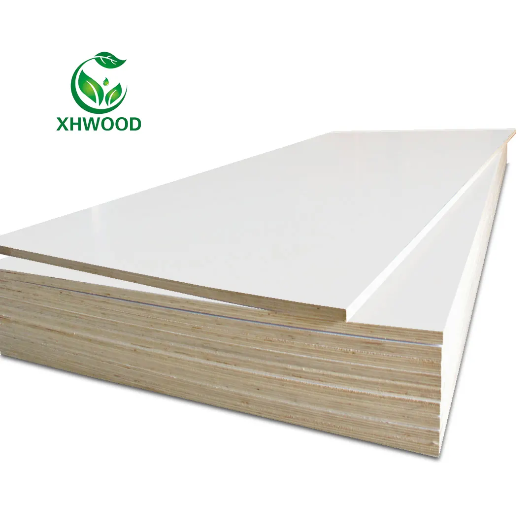 Linyi xhwood folha laminada 1220x2440mm, cor branca dupla lados 18 mm melamina