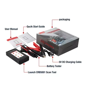 <strong>LAUNCH</strong> <strong>X431</strong> CRB5001 OBD2 12V Car Battery Tester Auto Bi-directional Diagnostic Tools OIL BMS <strong>TPMS</strong> 6 Reset Free Update Pk BST360 - Product Image 3