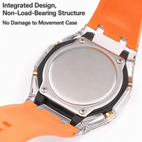 Nouveau Kit de Modification DIY pour Boîtier de Montre en Cristal 2026 pour GA-2100 GMA-S2100, Cadeau Homme Femme avec Bracelet en Silicone Transparent 22mm