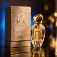 YARK Eau De Parfum 50ml Botella de Vidrio con Tapa Dorada 100ml Botella de Perfume Redonda de Lujo con Cajas de Perfume