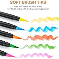 Lot de 20 stylos marqueurs pour pinceau de peinture aquarelle à pointe souple rechargeable Ensemble de papeterie pour peinture art dessin