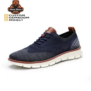 OEM Custom Men's Mesh Dress Sneakers Oxfords Business Casual Walking Shoes