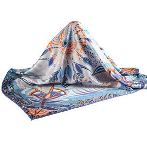 Tessuto di seta con stampa naturale italiana di colore <span class=keywords><strong>blu</strong></span> di moda di alta qualità 100% pura seta con <span class=keywords><strong>sciarpa</strong></span> <span class=keywords><strong>elegante</strong></span> personalizzata per le donne - Product Image 3