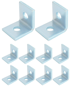 Support d'angle en L à fente simple réglable en acier au carbone MISA 2020 durable, plaqué zinc 5 mm, pour la construction - Product Image 4
