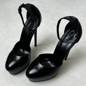 Sandales à plateforme épaisse pour femmes, grande taille 45, en cuir verni, coupe large, talons hauts, avec lanières de cheville, imprimé animal, bout rond, pour l'été - Product Image 4