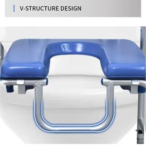 <span class=keywords><strong>Silla</strong></span> de <span class=keywords><strong>Ducha</strong></span> y WC 3 en 1 de Aluminio, Ligera, Antideslizante, Plegable, Ajustable, Portátil, con <span class=keywords><strong>Ruedas</strong></span> Silenciosas, 150 kg - Product Image 6