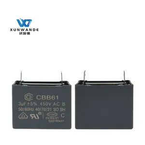 저렴한 공장 가격 CBB61 450V 3.0uf 필름 커패시터 에어컨 실행 커패시터