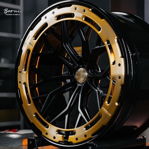 Juego de 3 Ruedas Borui Forjadas de 17, 18, 19 y 20 Pulgadas para Auto, 5x114.3, 5x112, 5x120, para Autos de Carreras, con Anillos Aero en Cali Gold Brillante - Product Image 3