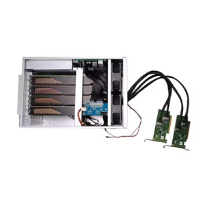 กล่องเชื่อมต่อกราฟิกภายนอก 4-GPU แบนด์วิดท์สูง พร้อมอินเทอร์เฟซ SFF8654 PCIe 4.0 X16 ระบบระบายความร้อน แหล่งจ่ายไฟ 2000W รองรับการเชื่อมต่อ 4-GPU - Product Image 1