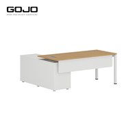 Bureau de direction ergonomique moderne, poste de travail en L durable avec mobilier en bois, poste de travail élégant et écologique pour manager