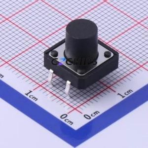 TS-1003-BR10016 Tactile Switch Through hole-4P,12x12mm Switch Single Pole Single Throw Round Button 1.6N Through Hole - Product Image 1