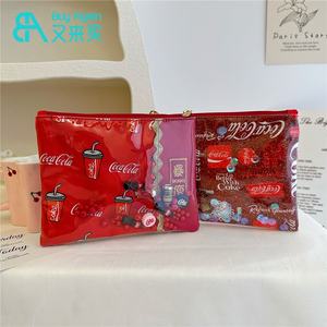 Haute Qualité À La Mode Nice Unique Drôle Petit Cadeau Mignon <span class=keywords><strong>Coca</strong></span> <span class=keywords><strong>Bouteille</strong></span> Cola Imprimer Quicksand Maquillage Cosmétique Sac pour Les Filles - Product Image 2
