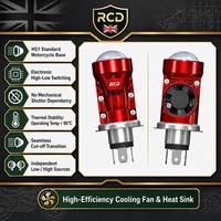 Prix usine en gros, Ventilateur de refroidissement turbo, Plug & Play, H4, 1,8 pouce, Projecteur LED compact pour moto, 2 lentilles, Rétrofit Cafe