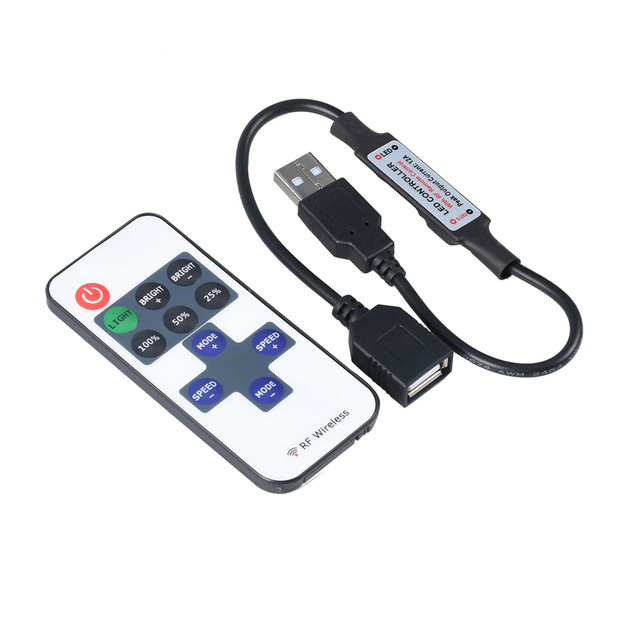 Mini 9/11Keys LED Dimmer Controller Wire RF Remote for Single Color Neon Tube 2835 5050 5730 Led Strip Light DC5-24V