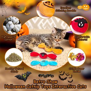 Alta calidad rojo azul naranja poliéster nuevo Halloween caramelo <span class=keywords><strong>Catnip</strong></span> gato juguete con <span class=keywords><strong>Catnip</strong></span> - Product Image 5