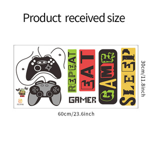 Home Decoration Self Adhesive Pvc Eat Sleep <strong>Gaming</strong> Zone Wall <strong>Sticker</strong> - Product Image 5