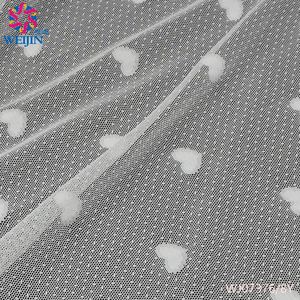 Venta al por mayor 100% fibra de poliéster blanco suave melocotón corazón Dot Jacquard tul Power Mesh tejido de punto ropa de escenario vestido falda hilo - Product Image 5