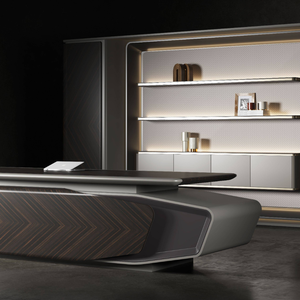 Bureau de direction/CEO moderne de luxe haut de gamme italien sur mesure, construction durable en MDF, <span class=keywords><strong>design</strong></span> modulaire, tiroir à dossiers, bureau - Product Image 3