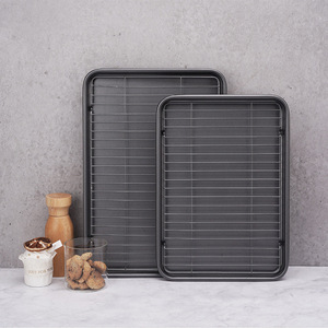 Teglia <span class=keywords><strong>Rettangolare</strong></span> Antiaderente in Acciaio al Carbonio MIXWARES con Griglia per Torte, Pizza, Biscotti - Product Image 4