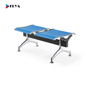 Asiento de Banco de metal de tres plazas de acero cromado para sala de espera pública - Product Image 3