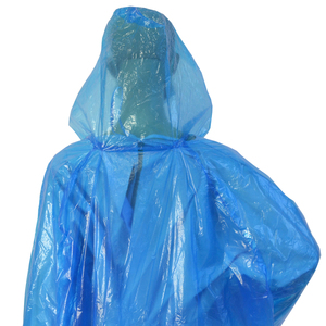 Adults Polyethylene Hooded Poncho Waterproof Traveling Hiking Disposable Plastic <strong>Raincoat</strong> - Product Image 5
