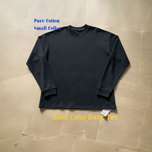 <span class=keywords><strong>Camisa</strong></span> de manga larga <span class=keywords><strong>negra</strong></span> suave cómoda versátil minimalista holgada para hombre - Product Image 2