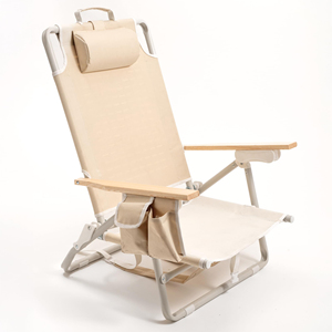 <span class=keywords><strong>Silla</strong></span> de <span class=keywords><strong>Playa</strong></span> con Marco de Aluminio Recubierto Ligero con Logotipo Personalizado, con Reposabrazos de Madera y <span class=keywords><strong>Mochila</strong></span> Plegable - Product Image 1