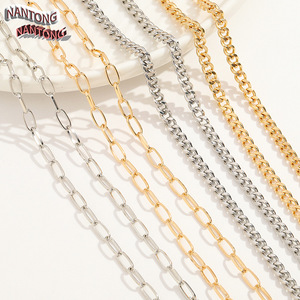 Cadena de alambre plano chapado en metal NANTONG para la fabricación de pulseras, accesorios de joyería DIY - Product Image 1