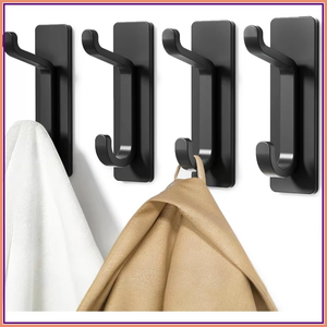 Ganchos para Abrigos de Acero Inoxidable, Autoadhesivos, para Baño, Toallero, para Colgar Batas y Ropa - Product Image 2