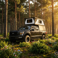 Camper RV léger en fibre de verre, à côtés rigides, étendu et élargi, pour pick-up Ford F150 pleine taille 4x4, camping tout-terrain