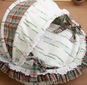 Tente de lit pour animaux de compagnie en dentelle, style princesse, maison pour chien et chat, douce, chaude, confortable, pliable, portable, nid de sommeil pour animaux de compagnie d'intérieur, coussin - Product Image 6