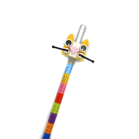Hot New Ventes En Vrac DIY Drôle Animal Mignon 3pcs Crayons Clip Set En Plastique Crayon Topper Ensemble Articles Fantaisie Enfants Stationnaire
