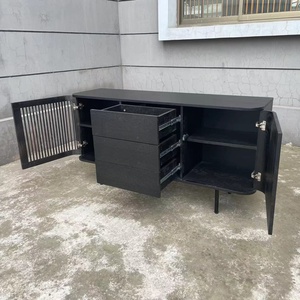 Büyük boy 2-Door 3-Drawer ahşap büfe dolap yemek için sıcak katı ahşap yan büfe mutfak oturma odası için ev mobilya - Product Image 5