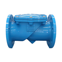 Clapet anti-retour en caoutchouc DN50-DN350, corps en fonte ductile, PN16, clapet EPDM, tige en acier inoxydable 304, norme GB, connexion manuelle par bride pour l'eau