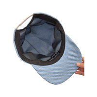 Topi Baseball Bergaris 6 Panel Grosir, Topi Olahraga Poliester, Topi Baseball Custom untuk Anak-Anak