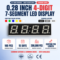 Module d'affichage LED professionnel à 7 segments, 4 chiffres, 0,28 pouce, conçu pour l'utilisation en équipement d'affichage d'horloges-radios et de réveils